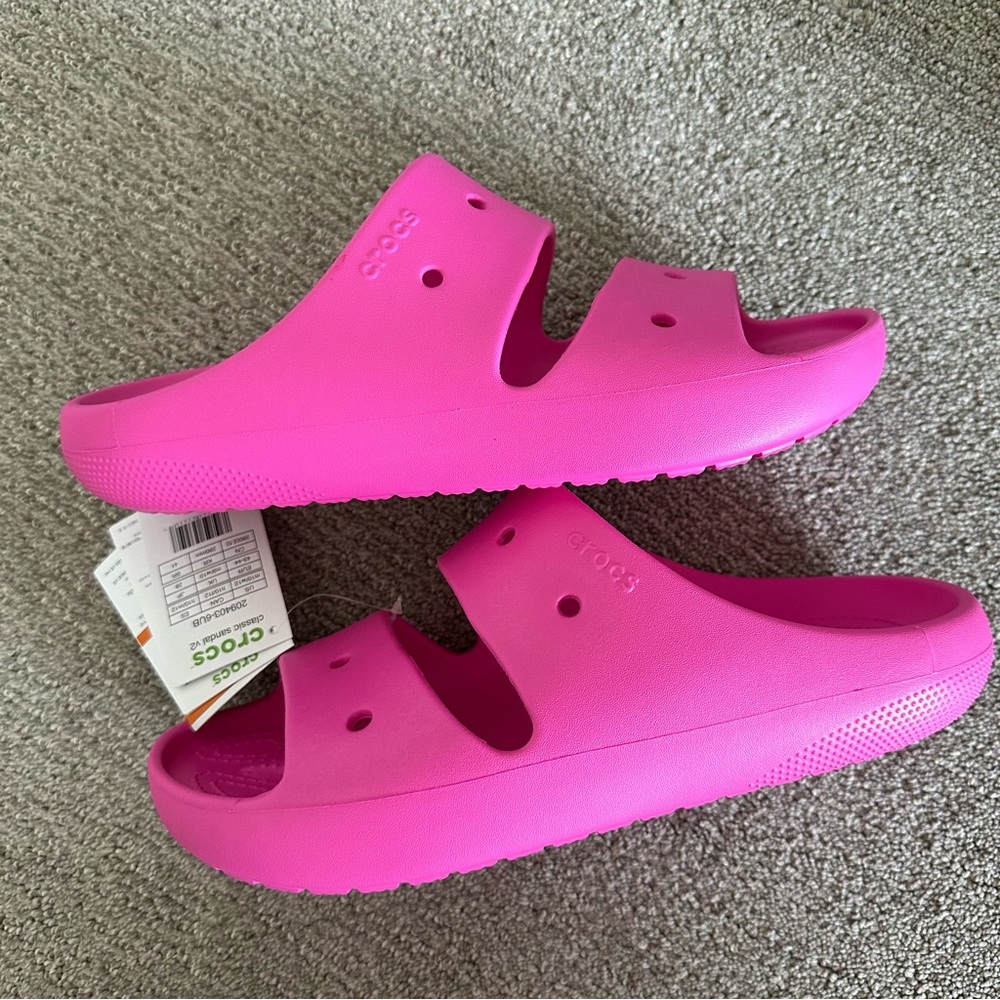 Crocs Classic V2 Slide Sandal Pink 209403-6UB Men's 10 / Women's 12 - Picture 5 of 8